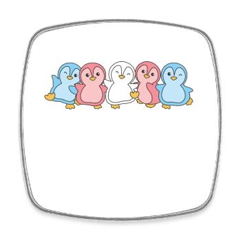 Transgender Flag Pride LGBTQ cute penguin - Square fridge magnet - white - Front