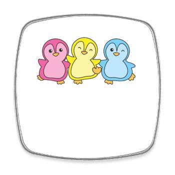 Pansexuell Flag Pride LGBTQ süße Pinguin - Viereckiger Kühlschrankmagnet - Weiß - Vorne
