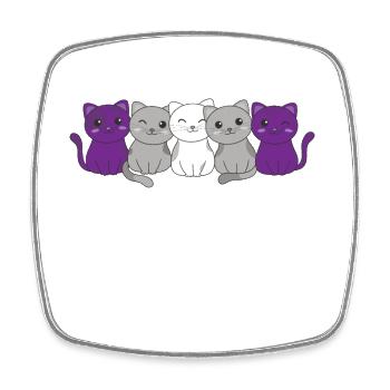 graysexuell Flag Pride LGBTQ süßer Katzen - Viereckiger Kühlschrankmagnet - Weiß - Vorne