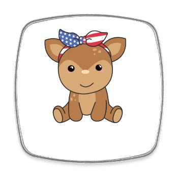 4th of July american Reh kids usa - Viereckiger Kühlschrankmagnet - Weiß - Vorne