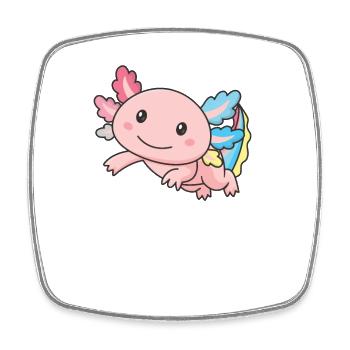 Genderflux Drapeau Juin Fierté LGBTQ Axolotl - Magnet carré - blanc - Devant