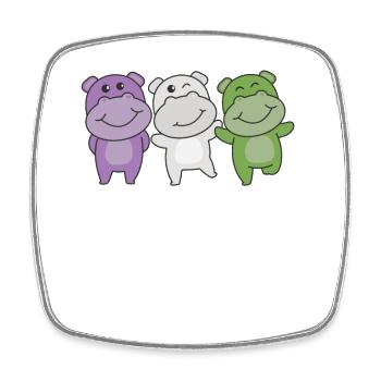 Genderqueer Flag Pride LGBTQ süße Hippo - Viereckiger Kühlschrankmagnet - Weiß - Vorne