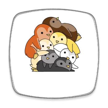 Bear Brotherhood Flag Pride Pingouin mignon LGBTQ - Magnet carré - blanc - Devant