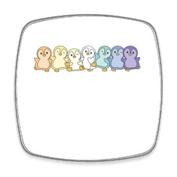 genderfaun Flag Pride LGBTQ süße Pinguin - Viereckiger Kühlschrankmagnet - Weiß - Vorne