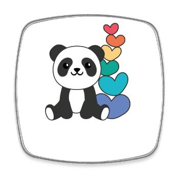 Regenbogen Herzen Pride LGBTQ süße tiere Panda - Viereckiger Kühlschrankmagnet - Weiß - Vorne