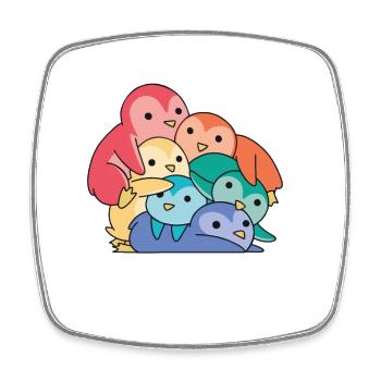 Rainbow Flag Gay Pride LGBTQ Pinguin süßer Pinguin - Viereckiger Kühlschrankmagnet - Weiß - Vorne