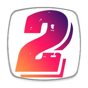 2 Zahl Symbol - Viereckiger Kühlschrankmagnet - Weiß - Vorne