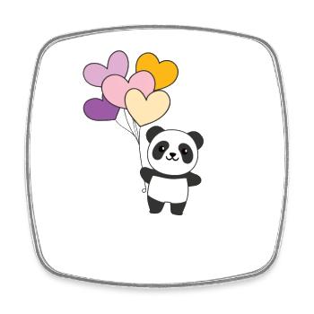 Trixic Flagge Ballon Herzen Pride LGBTQ Panda - Viereckiger Kühlschrankmagnet - Weiß - Vorne