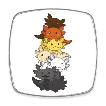 Bear Brotherhood Flag Pride LGBTQ Axolotl - Square fridge magnet - white - Front