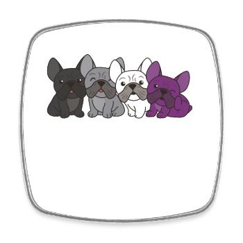 Asexuell Flag French Bulldog Pride LGBTQ Hunde - Viereckiger Kühlschrankmagnet - Weiß - Vorne