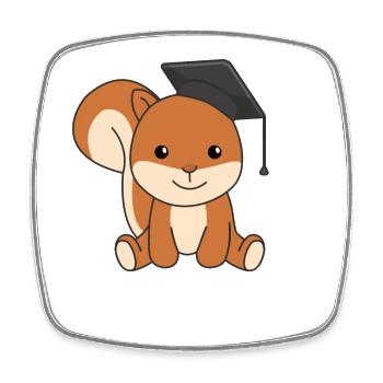 Kindergarten nailed it Squirrel Graduation - Square fridge magnet - white - Front