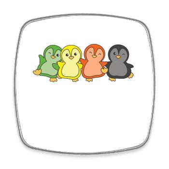 Aromantic Flag Pride LGBTQ süße Pinguin - Viereckiger Kühlschrankmagnet - Weiß - Vorne