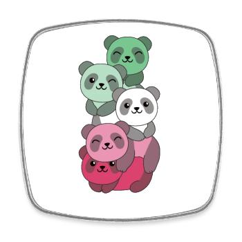 abrosexuell Flag Pride LGBTQ süßer Panda Haufen - Viereckiger Kühlschrankmagnet - Weiß - Vorne