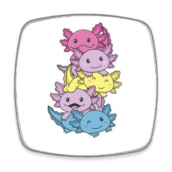 drapeau aporaging Gay Pride LGBTQ axolotl - Magnet carré - blanc - Devant