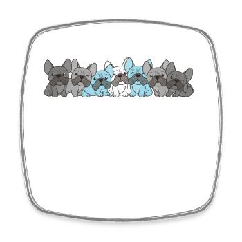 Demiboy Flag French Bulldog Pride LGBTQ Hunde - Viereckiger Kühlschrankmagnet - Weiß - Vorne