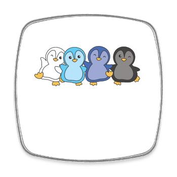 transmasc Flagge Pride LGBTQ süße Pinguin - Viereckiger Kühlschrankmagnet - Weiß - Vorne