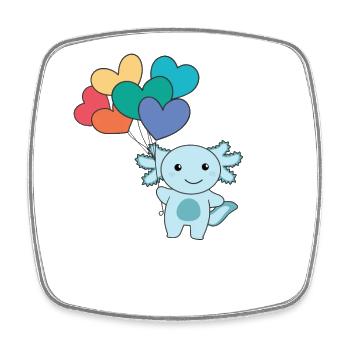 Regenbogen Herzen Pride LGBTQ Luftballons Axolotl - Viereckiger Kühlschrankmagnet - Weiß - Vorne