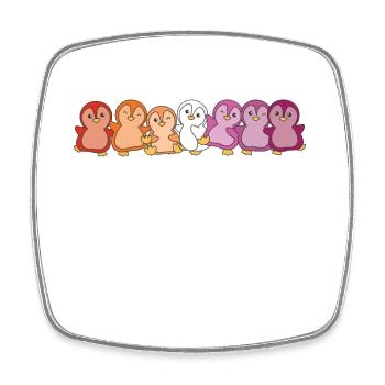 Lesbian Flag Pride LGBTQ Cute Penguin - Square fridge magnet - white - Front