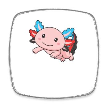 Polyamory Flag Gay Pride LGBTQ Axolotl - Viereckiger Kühlschrankmagnet - Weiß - Vorne