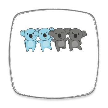 Autosexual Flag Pride LGBTQ süßer Koala - Viereckiger Kühlschrankmagnet - Weiß - Vorne