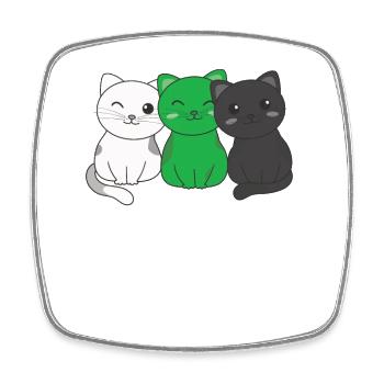 Neutrois Flag Pride LGBTQ süßer Katzen - Viereckiger Kühlschrankmagnet - Weiß - Vorne