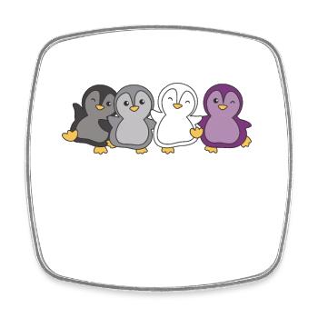 Asexual Flag Pride LGBTQ süße Pinguin - Viereckiger Kühlschrankmagnet - Weiß - Vorne
