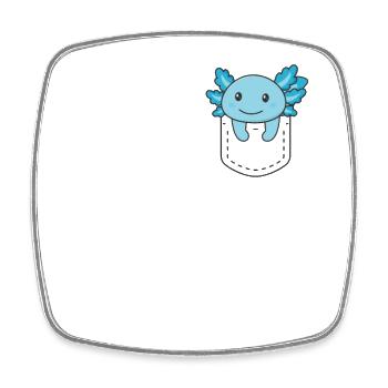 Axolotl in pocket sweet axolotls in chest pocket - Square fridge magnet - white - Front