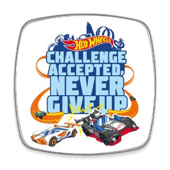 Hot Wheels Never Give Up - Magnet carré - blanc - Devant