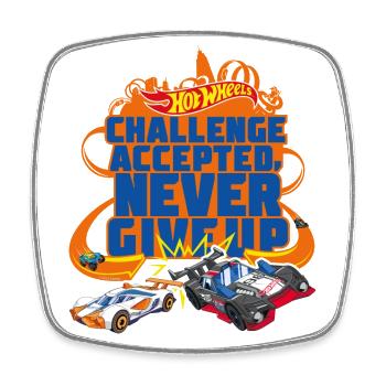 Hot Wheels Never Give Up - Viereckiger Kühlschrankmagnet - Weiß - Vorne