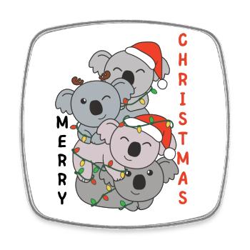 Koala Arbre de Noël Animaux de Noël Koalas - Magnet carré - blanc - Devant