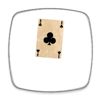 Cross Ace Poker ou Skat Card Game - Magnet carré - blanc - Devant