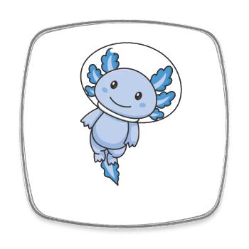 Axolotl Liebhaber süße Tiere Space Axolotl All - Viereckiger Kühlschrankmagnet - Weiß - Vorne