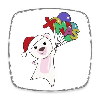 Polar Bear Christmas Snow Winter Animals Polar Bears - Square fridge magnet - white - Front