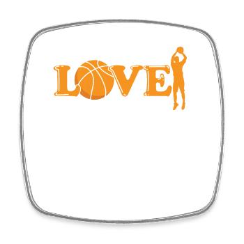 Love Basketball Ballsport Amerika USA - Viereckiger Kühlschrankmagnet - Weiß - Vorne