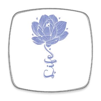 Lotosblume Life als Stiel Pflanze Blume - Viereckiger Kühlschrankmagnet - Weiß - Vorne