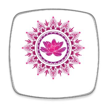Lotus Flower Pattern Plant Flower Garden - Square fridge magnet - white - Front