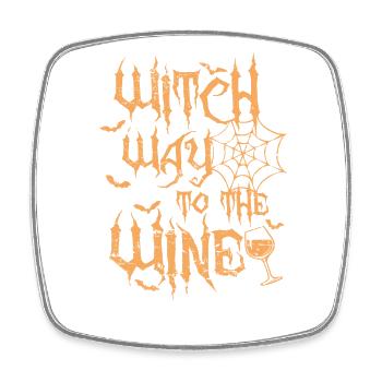 Witch Way to the Wine Halloween Custom - Square fridge magnet - white - Front