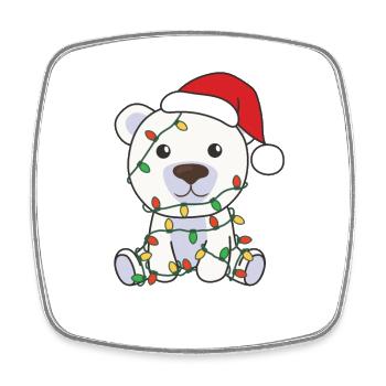 Polar Bear Christmas Winter Animals Polar Bears - Square fridge magnet - white - Front