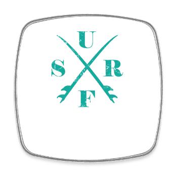 Surf Surfing Water Sports Surfboard - Square fridge magnet - white - Front
