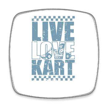 Live Love Kart Rennen Gokart Rennstrecke - Viereckiger Kühlschrankmagnet - Weiß - Vorne