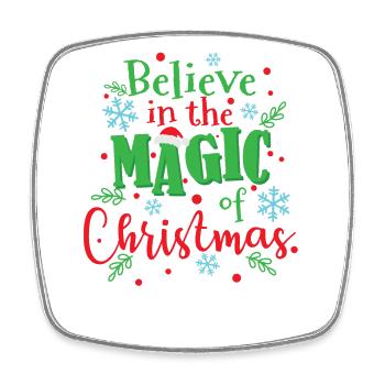 Believe in the Magic of Christmas Weihnachten - Square fridge magnet - white - Front