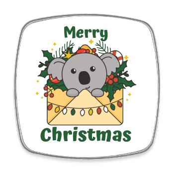 Koala Lettre de Noël Animaux d’hiver Koalas - Magnet carré - blanc - Devant