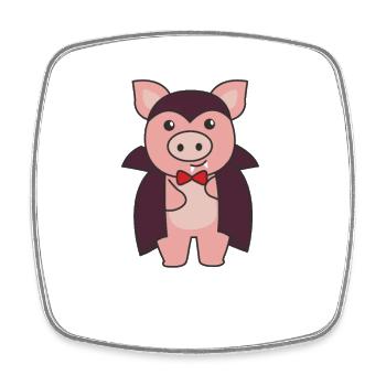 Pig Halloween Cute Devil Vampire Costume - Square fridge magnet - white - Front