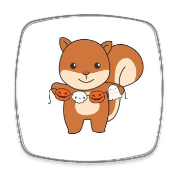 Écureuil Joyeux Halloween Citrouille Costume - Magnet carré - blanc - Devant