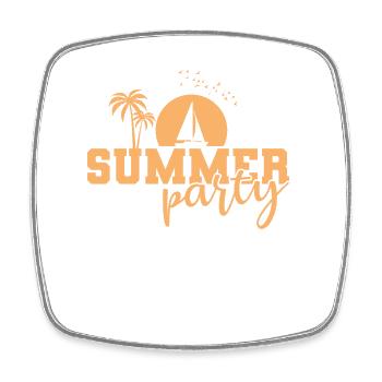 Summer Party Feiern tanzen Musik Freunde - Viereckiger Kühlschrankmagnet - Weiß - Vorne