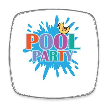Pool Party Feiern tanzen Musik Freunde - Viereckiger Kühlschrankmagnet - Weiß - Vorne