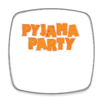 Pyjama Party Celebrations Dancing Music Friends - Square fridge magnet - white - Front