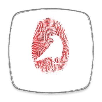 Raven or crow in fingerprint bird - Square fridge magnet - white - Front