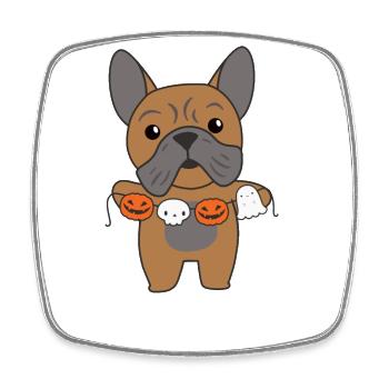 Français Bulldog Happy Halloween Dog Costume - Magnet carré - blanc - Devant