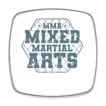 MMA Mixed Martial Arts Sport Cage - Square fridge magnet - white - Front